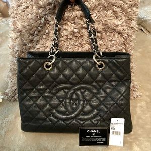 Chanel Black Quilted Large Shopping Tote